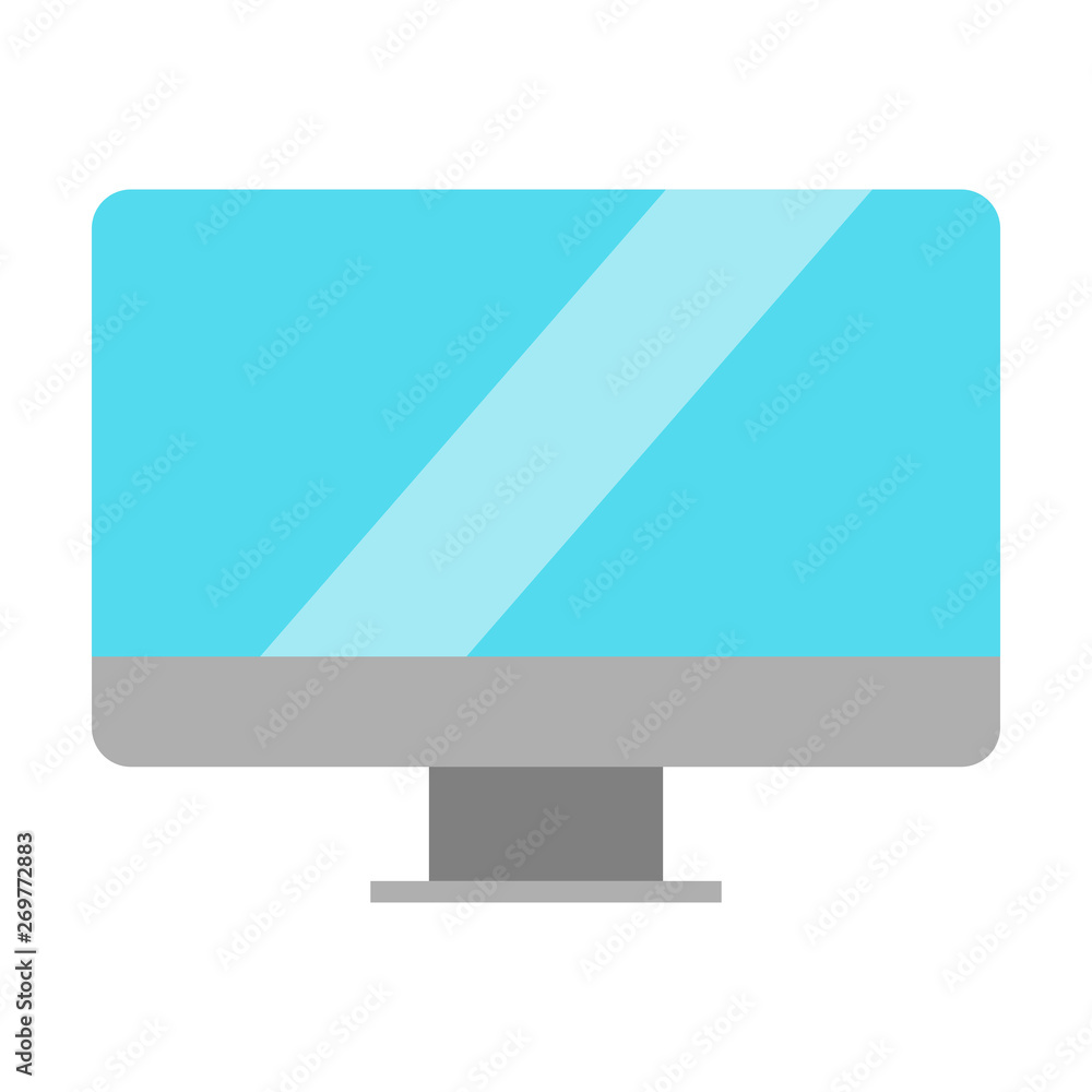 Isolated monitor screen on white background - Vector