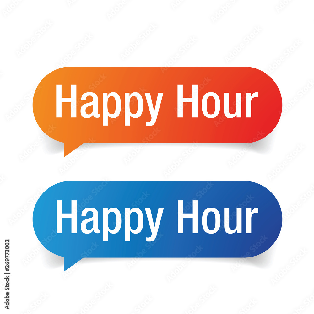 Happy hour speech bubble vector Happy hour speech bubble vector