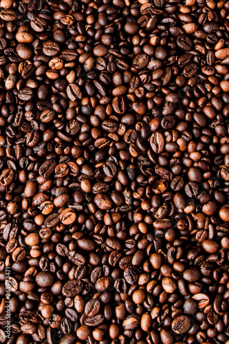 Mixture of different kinds of coffee beans. Coffee Background