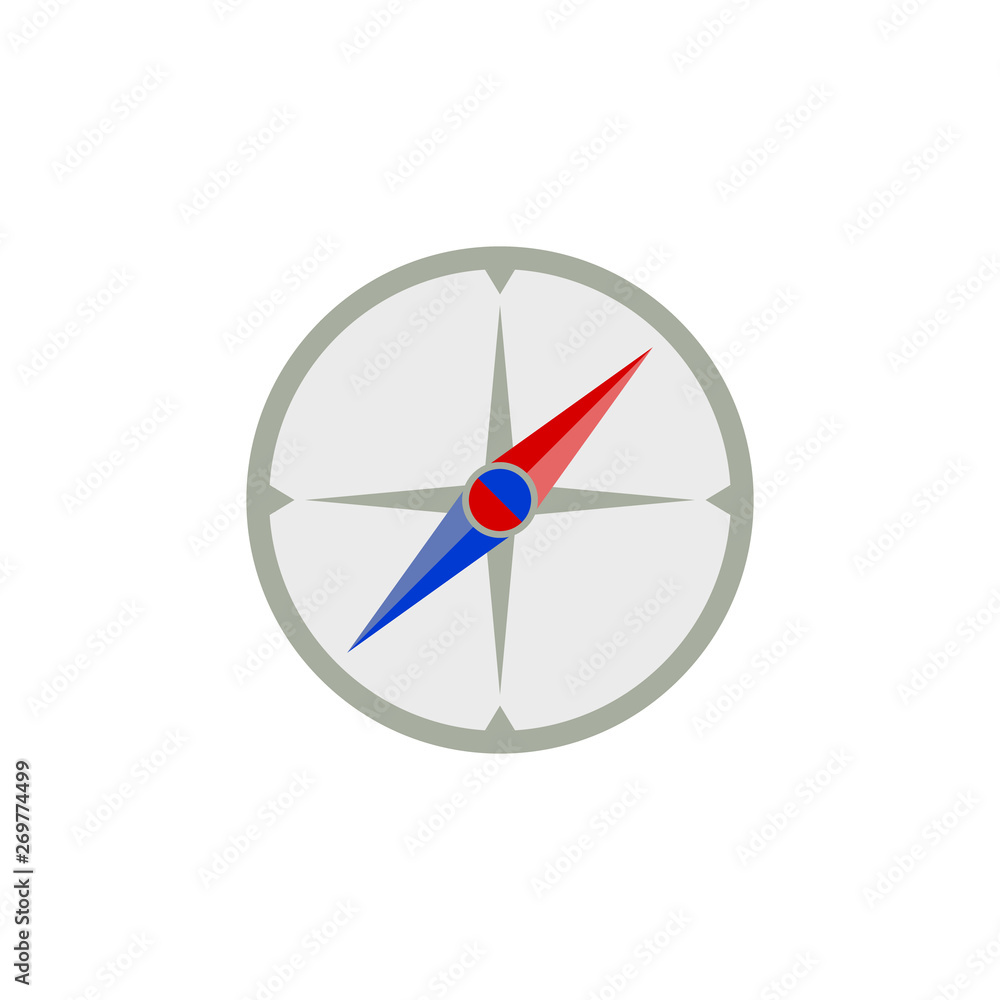 Compass icon. Flat design. Vector.	