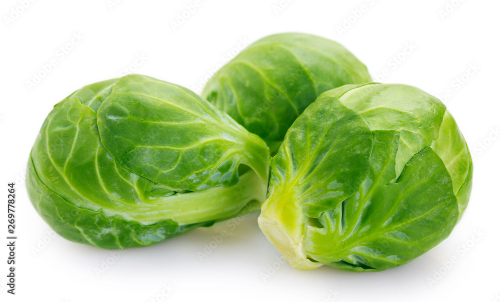 Brussels sprouts on white background Brussels sprouts on white background