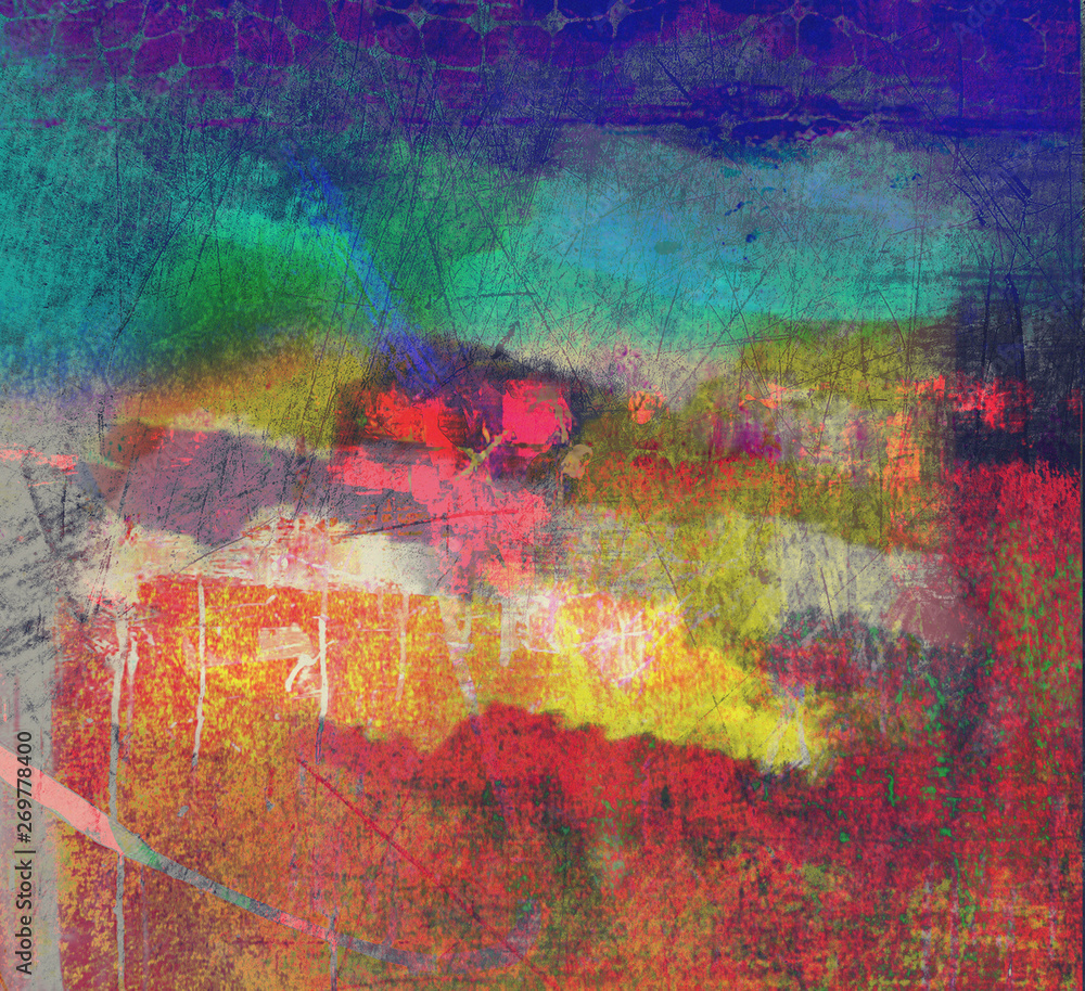 Bright artistic splashes. Abstract painting color texture. Modern pattern. Multicolor dynamic background. Fractal artwork for creative graphic design - illustration Bright artistic splashes. Abstract painting color texture. Modern pattern. Multicolor dynamic background. Fractal artwork for creative graphic design - illustration