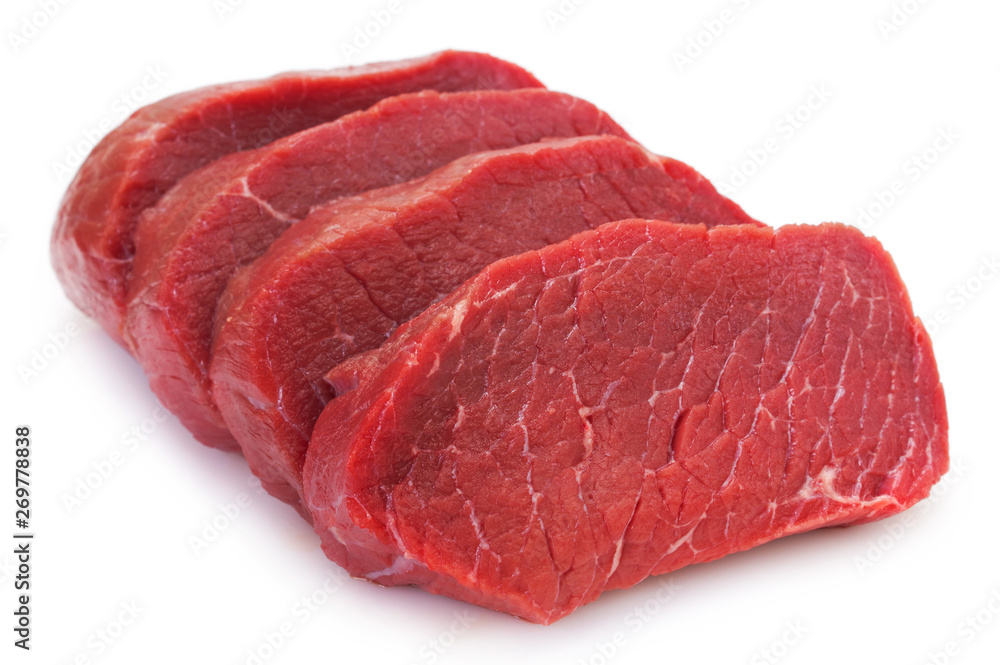 Raw beef on white background Raw beef on white background