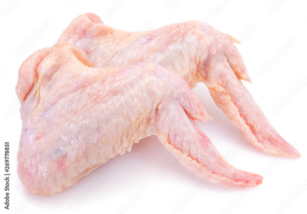 Raw chicken wings on white background Raw chicken wings on white background