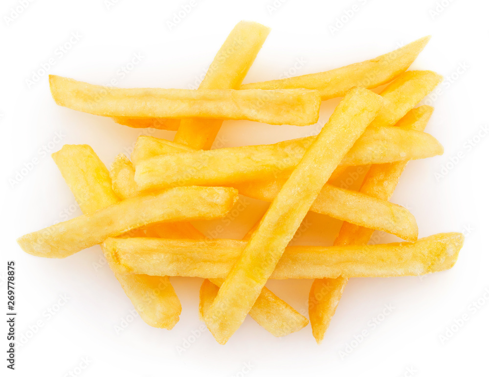 Fried potato on white background Fried potato on white background