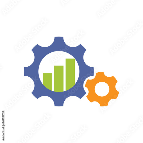 Illustration icon with the concept of developing business progress