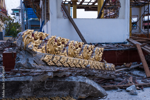 Old temple is tumbledown in Thailand