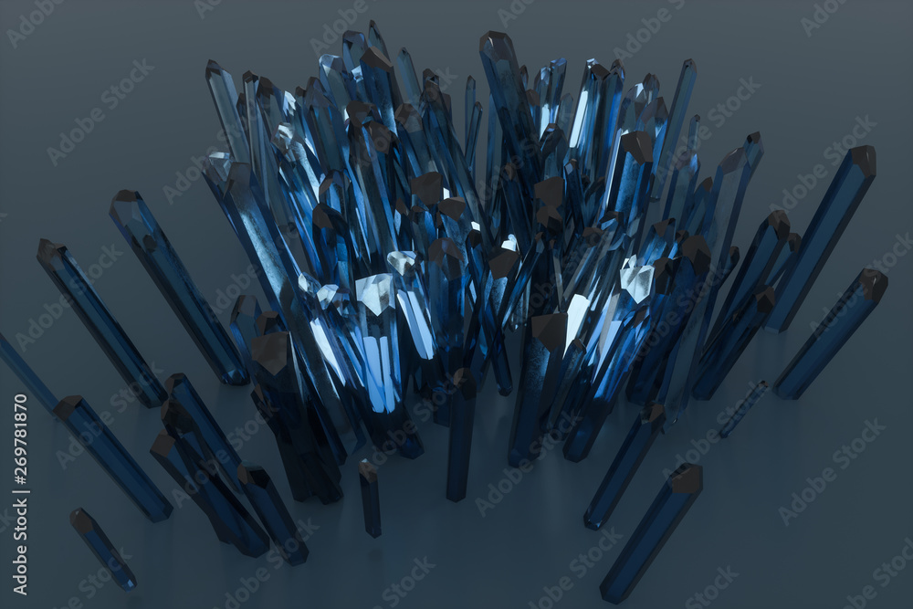 A cluster of precision-cut magic crystal, science fiction and magic theme, 3d rendering. A cluster of precision-cut magic crystal, science fiction and magic theme, 3d rendering.