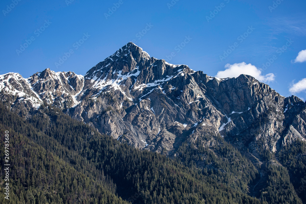 View of snow covered mountain peak