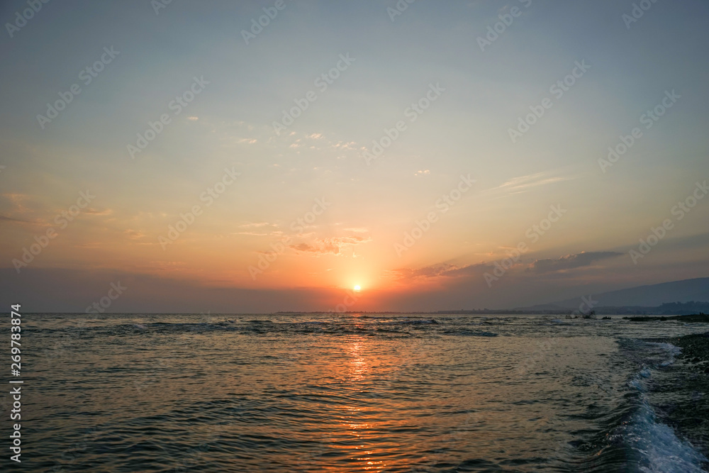 Fototapeta premium seascape with a magnificent sunset
