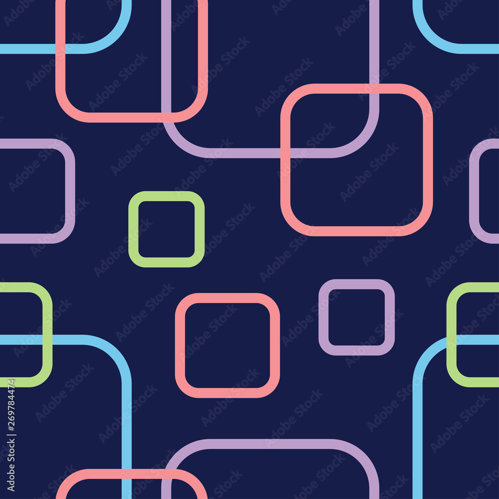 abstract square rounded seamless patterns vector