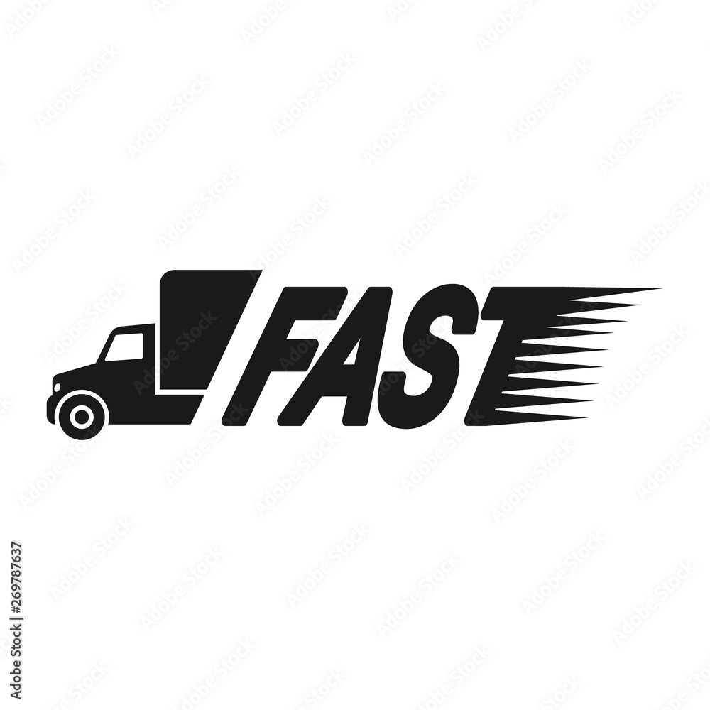 Fast shipping delivery truck. Fast delivery service concept. Mini-truck for cargo shipping for e-commerce websites and mobile app design. Fast shipping delivery truck. Fast delivery service concept. Mini-truck for cargo shipping for e-commerce websites and mobile app design.