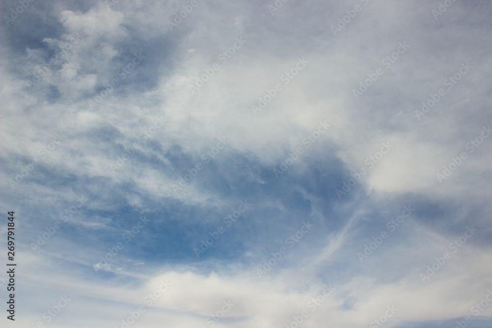 cloudy blue sky with white clouds simple background 