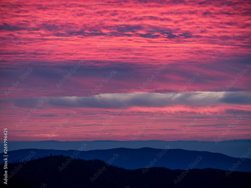 Fototapeta premium sunset over hills