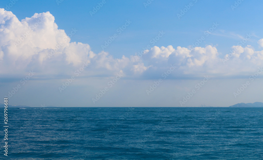 Beautiful seascape with cloud and blue water.
