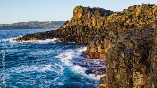 Felsküste von Kiama in New South Wales Australien bei Sonnenaufgang