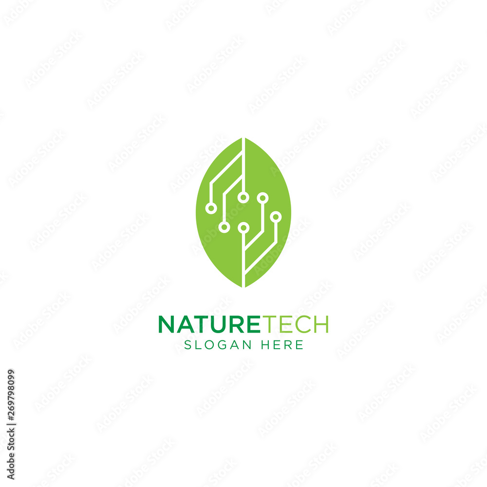 Nature Technology Logo Design Vector Nature Technology Logo Design Vector