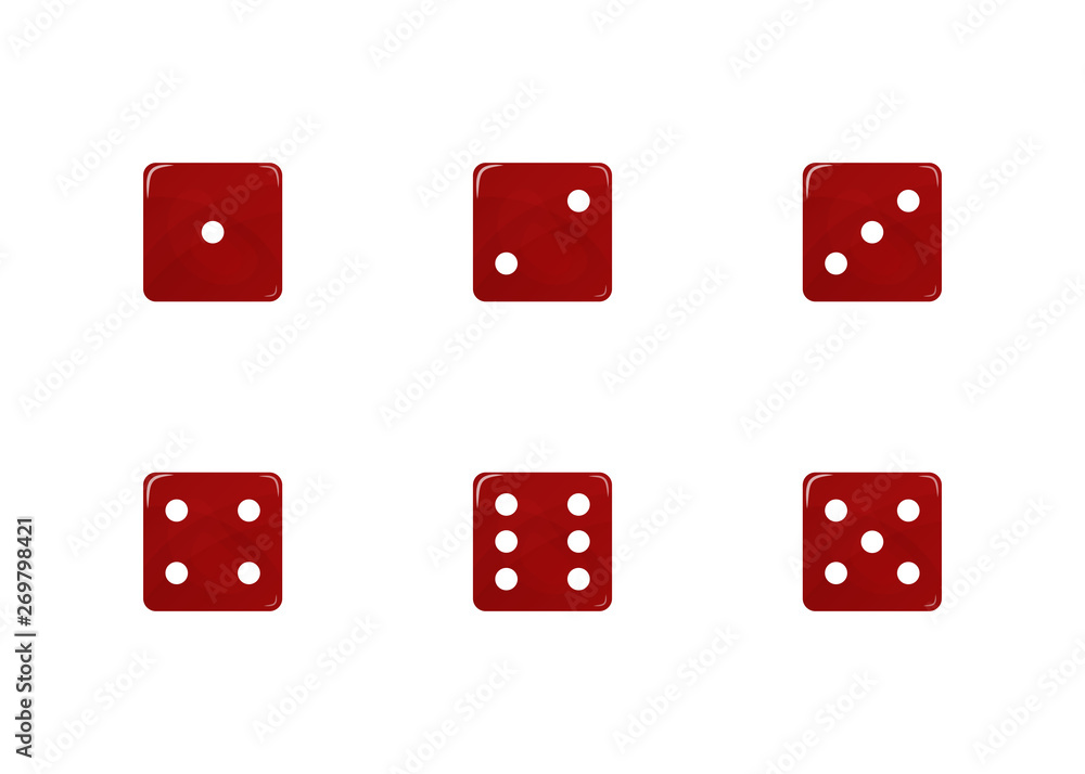 Set of white dice. Set of white dice.