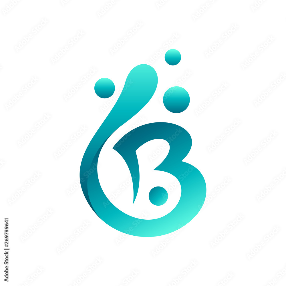 monogram/initial letter b logo design with water bubbles shape monogram/initial letter b logo design with water bubbles shape