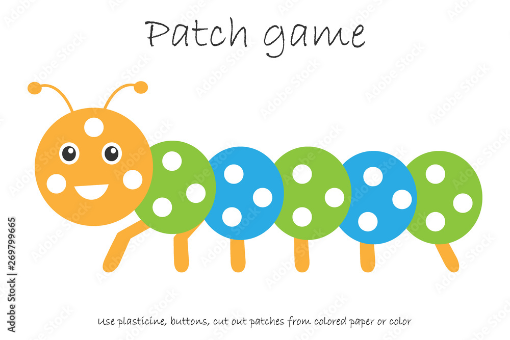 Education Patch game caterpillar for children to develop motor skills ...