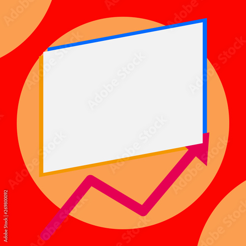 One blank rectangle above another arrow zigzag upwards increasing sale