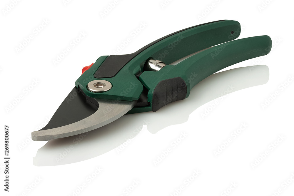 garden secateurs on a white background garden secateurs on a white background