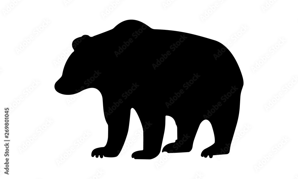 Fototapeta premium Bear silhouette icon for wildlife or nature designs