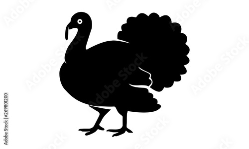 Turkey vector silhouette. Farm animal silhouette - Vector 