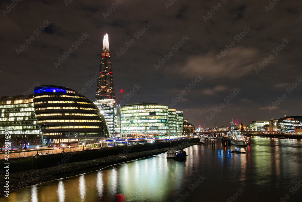 Skyline of London at night