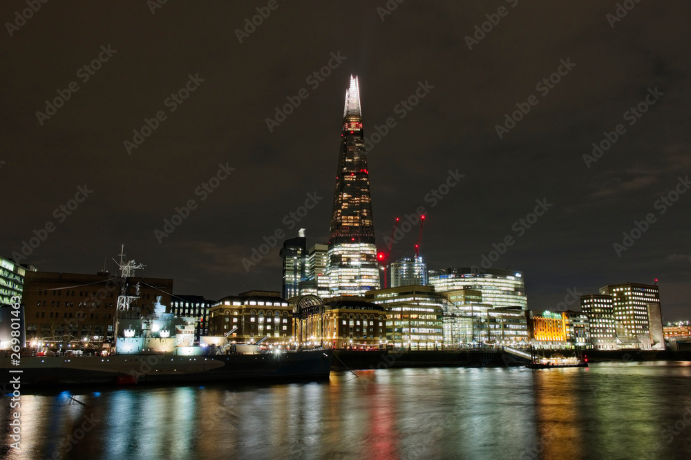 Skyline of London at night