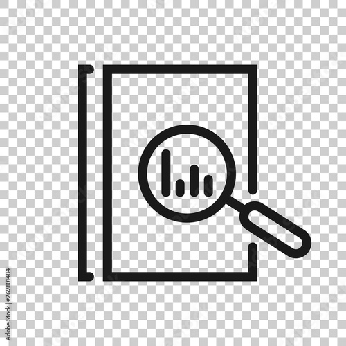 Audit document icon in transparent style. Result report vector illustration on isolated background. Verification control business concept.