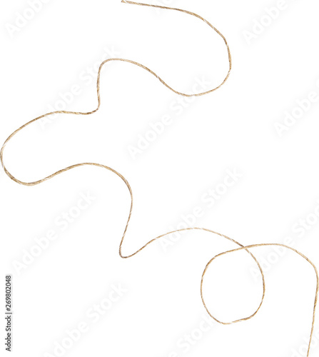Rope wrap with bow isolated on white. rope made of natural materials