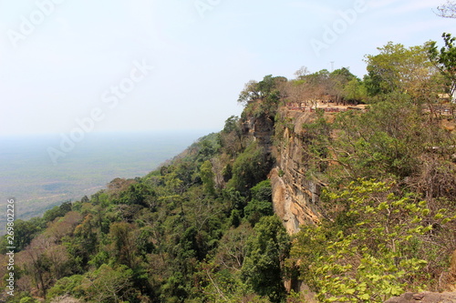 Pha Mo E Dang. Steep cliffs at Khoa Phra Viharn National Park Sisaket, Thailand