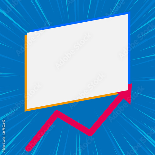 One blank rectangle above another arrow zigzag upwards increasing sale