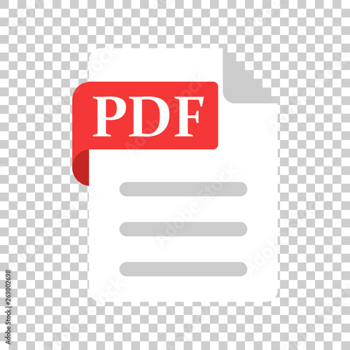 Pdf icon in transparent style. Document text vector illustration on isolated background. Archive business concept.