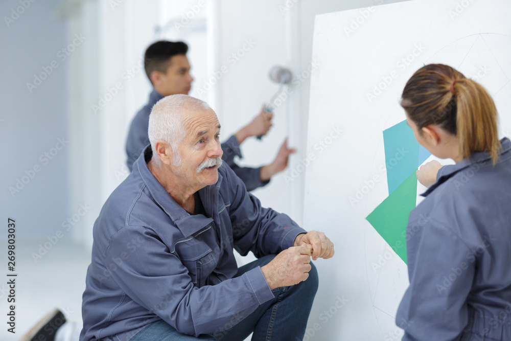 Obraz premium painter with apprentice