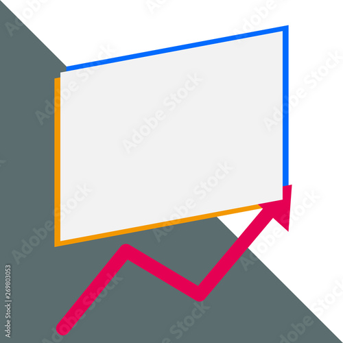 One blank rectangle above another arrow zigzag upwards increasing sale