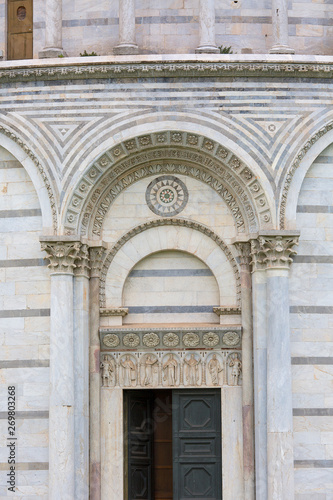 Pisa Baptistery of St. John  decorative details of facade  Pisa  Italy