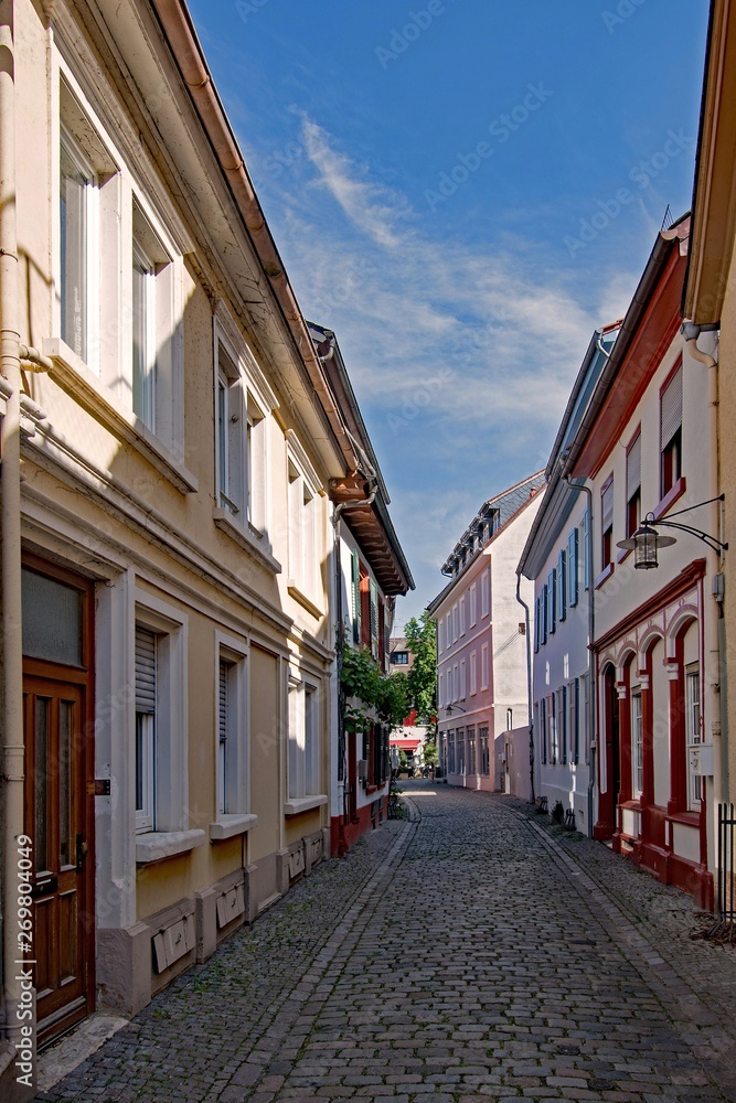 In den Straßen der Altstadt von Bad Dürkheim in Rheinland-Pfalz, Deutschland 