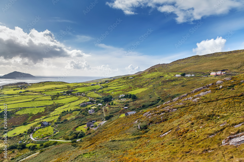 Naklejka premium Landscape from Ring of Kerry, Ireland