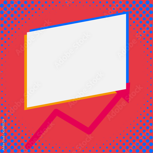 One blank rectangle above another arrow zigzag upwards increasing sale