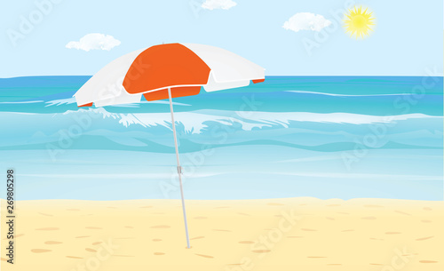 Sea and beach. vector illustration