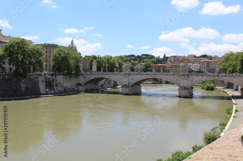 old bridge over the river in rome