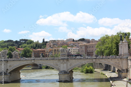 old bridge over the river in rome