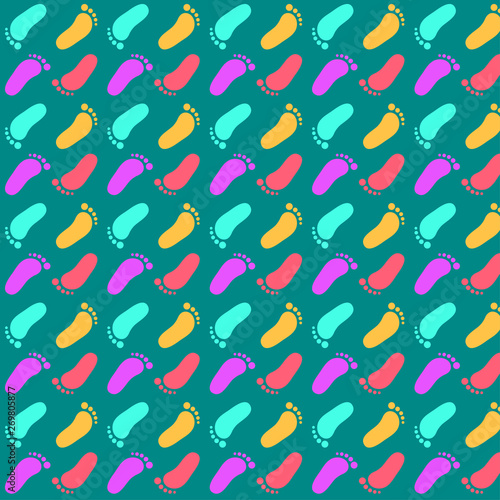 pattern seamless set of footprint. flat minimal simple desing style colorful. vector illustration eps10