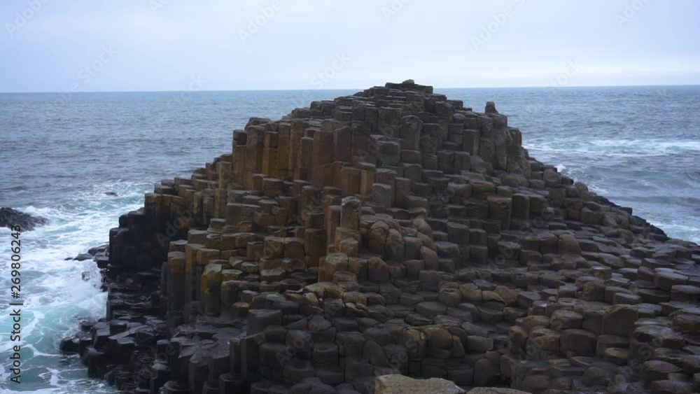 Waves breaking along the Giant's Causeway in Ireland. Waves breaking along the Giant's Causeway in Ireland.
