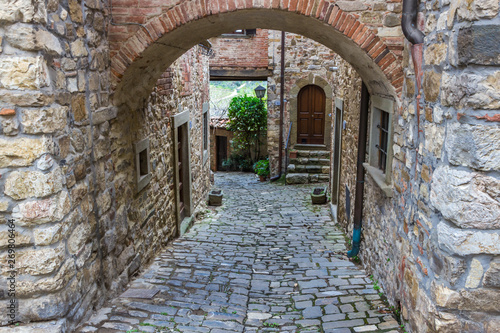 Fototapeta Naklejka Na Ścianę i Meble -  streets and buildings in Montefioralle old village in Tuscany