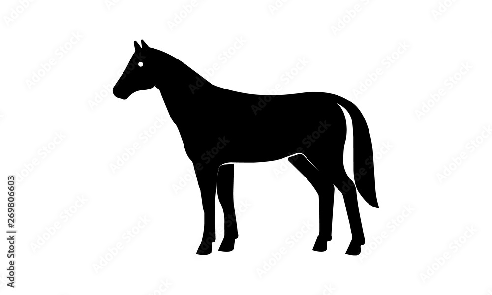 horse icon vector silhouette on white background - Vector 
