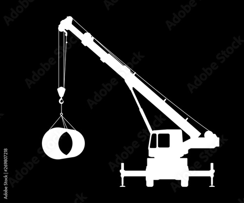 Crane Silhouette on a black background.