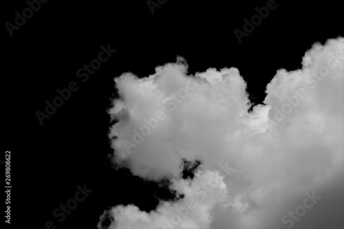 Clouds isolated on black background with clipping path.